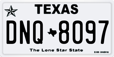 TX license plate DNQ8097
