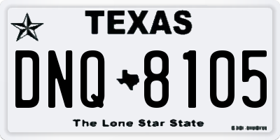 TX license plate DNQ8105