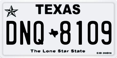 TX license plate DNQ8109