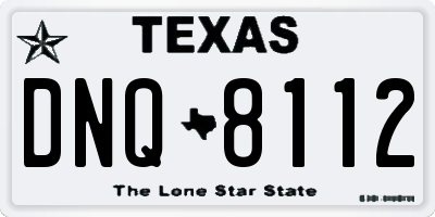 TX license plate DNQ8112