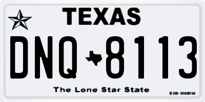 TX license plate DNQ8113
