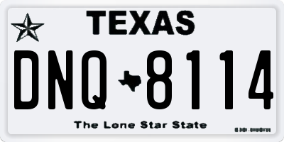 TX license plate DNQ8114