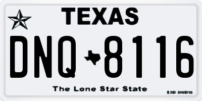 TX license plate DNQ8116