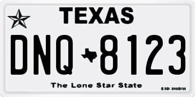 TX license plate DNQ8123