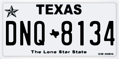 TX license plate DNQ8134
