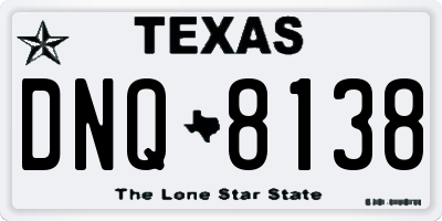 TX license plate DNQ8138