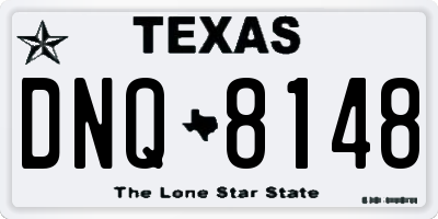 TX license plate DNQ8148
