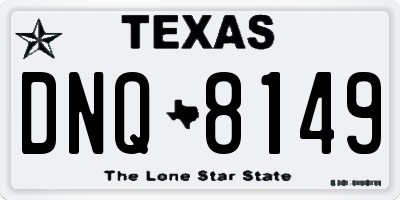 TX license plate DNQ8149