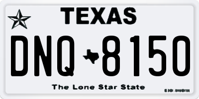 TX license plate DNQ8150