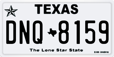 TX license plate DNQ8159