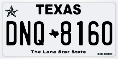 TX license plate DNQ8160