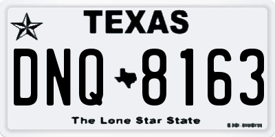 TX license plate DNQ8163