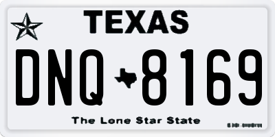 TX license plate DNQ8169