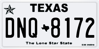 TX license plate DNQ8172