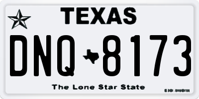 TX license plate DNQ8173