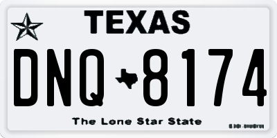 TX license plate DNQ8174