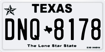 TX license plate DNQ8178