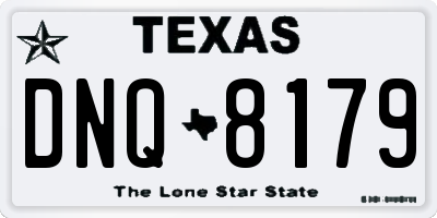TX license plate DNQ8179