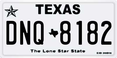 TX license plate DNQ8182