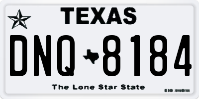 TX license plate DNQ8184