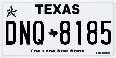 TX license plate DNQ8185