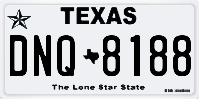TX license plate DNQ8188