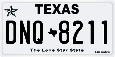 TX license plate DNQ8211