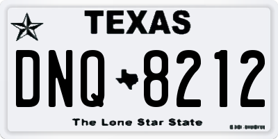 TX license plate DNQ8212