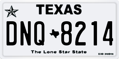 TX license plate DNQ8214