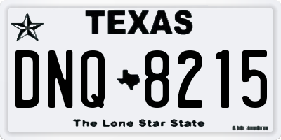 TX license plate DNQ8215