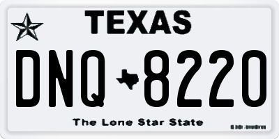 TX license plate DNQ8220