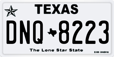 TX license plate DNQ8223