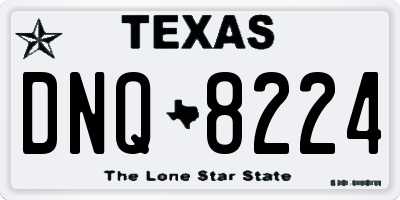 TX license plate DNQ8224