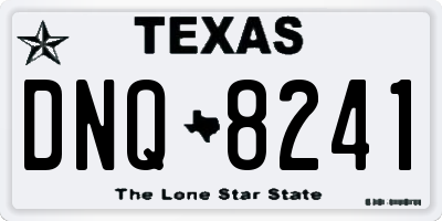TX license plate DNQ8241