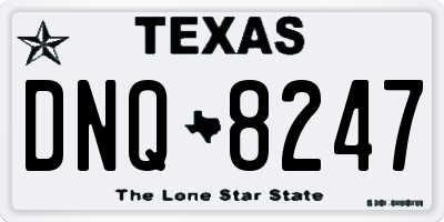 TX license plate DNQ8247