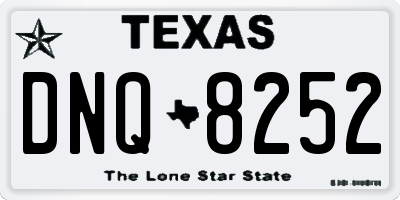 TX license plate DNQ8252