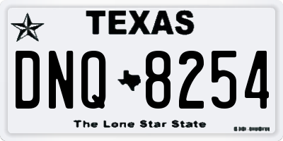 TX license plate DNQ8254
