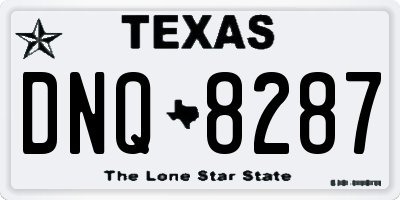 TX license plate DNQ8287