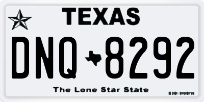 TX license plate DNQ8292