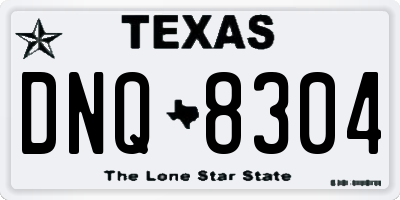 TX license plate DNQ8304