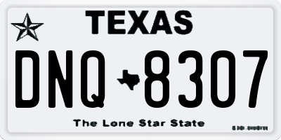 TX license plate DNQ8307