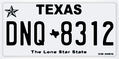 TX license plate DNQ8312