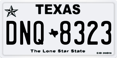 TX license plate DNQ8323