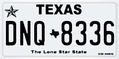 TX license plate DNQ8336