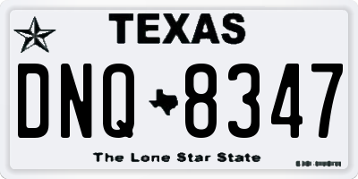 TX license plate DNQ8347