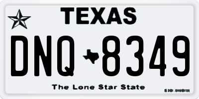 TX license plate DNQ8349