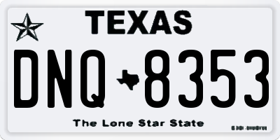 TX license plate DNQ8353