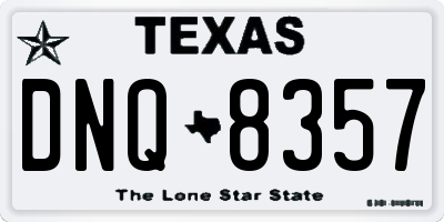 TX license plate DNQ8357