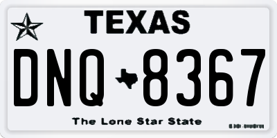 TX license plate DNQ8367