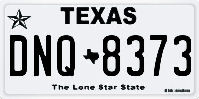 TX license plate DNQ8373